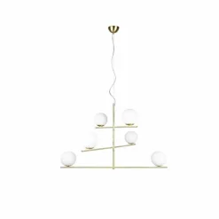 Luminaires Trio Suspension Trio Pure Laiton, 6 lumières