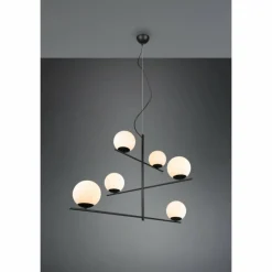 Luminaires Trio Suspension Trio Pure Noir, 6 lumières