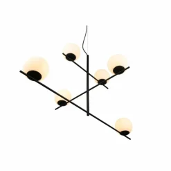 Luminaires Trio Suspension Trio Pure Noir, 6 lumières