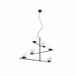 Luminaires Trio Suspension Trio Pure Noir, 6 lumières