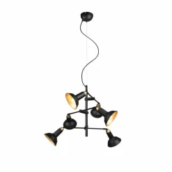 Luminaires Trio Suspension Trio Roxie Laiton, Noir, 6 lumières* Suspensions