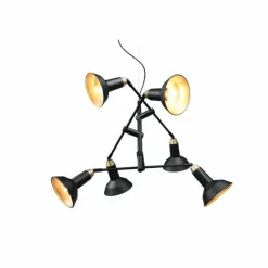 Luminaires Trio Suspension Trio Roxie Laiton, Noir, 6 lumières* Suspensions