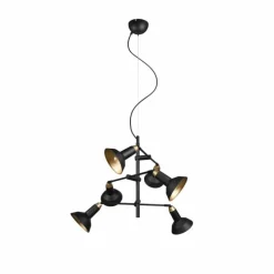 Luminaires Trio Suspension Trio Roxie Laiton, Noir, 6 lumières* Suspensions
