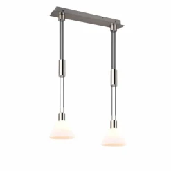 Luminaires Trio Suspension Trio STANLEY Nickel mat, 2 lumières