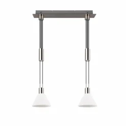 Luminaires Trio Suspension Trio STANLEY Nickel mat, 2 lumières
