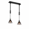 Suspension Verre Fumé-Luminaires Trio Suspension Trio STANLEY Noir, 2 lumières