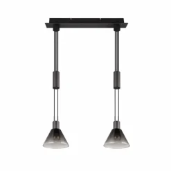 Suspension Verre Fumé-Luminaires Trio Suspension Trio STANLEY Noir, 2 lumières
