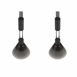 Suspension Verre Fumé-Luminaires Trio Suspension Trio STANLEY Noir, 2 lumières