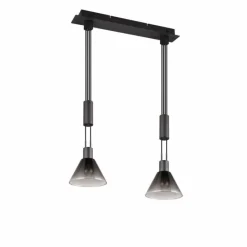 Suspension Verre Fumé-Luminaires Trio Suspension Trio STANLEY Noir, 2 lumières
