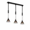 Suspension Verre Fumé-Luminaires Trio Suspension Trio STANLEY Noir, 3 lumières