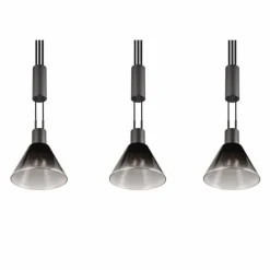 Suspension Verre Fumé-Luminaires Trio Suspension Trio STANLEY Noir, 3 lumières