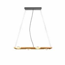 Lampes Vintages & Rétros-Luminaires Trio Suspension Trio Tailor Brun foncé, Écru, Nickel mat, 4 lumières