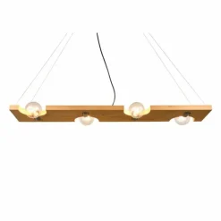 Lampes Vintages & Rétros-Luminaires Trio Suspension Trio Tailor Brun foncé, Écru, Nickel mat, 4 lumières