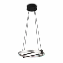 Luminaires Trio Suspension Trio Thompson LED Aluminium brossé, 1 lumière, Télécommandes, Changeur de couleurs