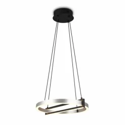 Luminaires Trio Suspension Trio Thompson LED Aluminium brossé, 1 lumière, Télécommandes, Changeur de couleurs