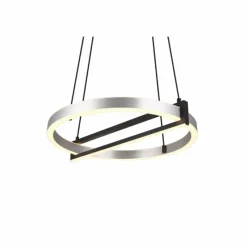 Luminaires Trio Suspension Trio Thompson LED Aluminium brossé, 1 lumière, Télécommandes, Changeur de couleurs