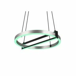 Luminaires Trio Suspension Trio Thompson LED Aluminium brossé, 1 lumière, Télécommandes, Changeur de couleurs