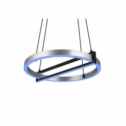 Luminaires Trio Suspension Trio Thompson LED Aluminium brossé, 1 lumière, Télécommandes, Changeur de couleurs