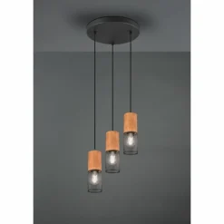 Lampes Vintages & Rétros-Luminaires Trio Suspension Trio Tosh Noir, 3 lumières
