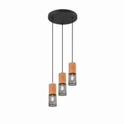 Lampes Vintages & Rétros-Luminaires Trio Suspension Trio Tosh Noir, 3 lumières