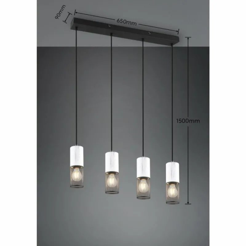 Luminaires Trio Suspension Trio TOSH Noir, 4 lumières* Suspensions