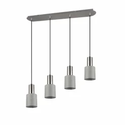 Lampes En Tissu-Luminaires Trio Suspension Trio Wailer LED Nickel mat, 4 lumières