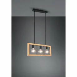 Lampes Vintages & Rétros-Luminaires Trio Suspension Trio-Leuchten Agra Noir, 3 lumières
