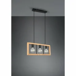 Lampes Vintages & Rétros-Luminaires Trio Suspension Trio-Leuchten Agra Noir, 3 lumières