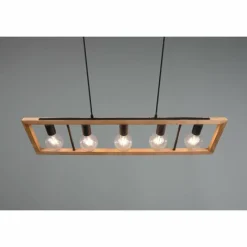 Lampes Vintages & Rétros-Luminaires Trio Suspension Trio-Leuchten Agra Noir, 5 lumières