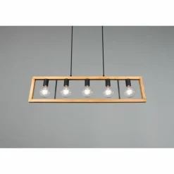 Lampes Vintages & Rétros-Luminaires Trio Suspension Trio-Leuchten Agra Noir, 5 lumières