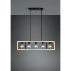 Lampes Vintages & Rétros-Luminaires Trio Suspension Trio-Leuchten Agra Noir, 5 lumières