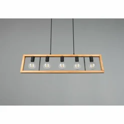 Lampes Vintages & Rétros-Luminaires Trio Suspension Trio-Leuchten Agra Noir, 5 lumières
