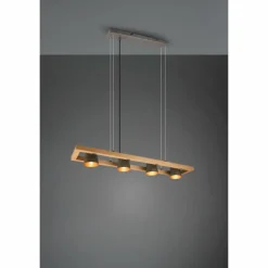 Lampes Vintages & Rétros-Luminaires Trio Suspension Trio-Leuchten Bell Brun foncé, Nickel mat, 4 lumières