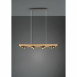 Lampes Vintages & Rétros-Luminaires Trio Suspension Trio-Leuchten Bell Brun foncé, Nickel mat, 4 lumières