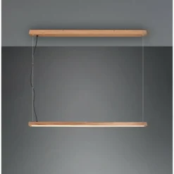 Lampes En Bois-Luminaires Trio Suspension Trio-Leuchten Bellari LED Brun, 1 lumière