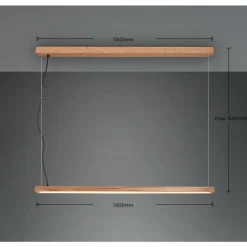 Lampes En Bois-Luminaires Trio Suspension Trio-Leuchten Bellari LED Brun, 1 lumière