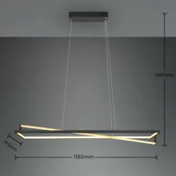 Luminaires Trio Suspension Trio-Leuchten Edge LED Noir, 1 lumière* Éclairage Led