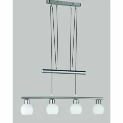 Luminaires Trio Suspension Trio-Leuchten Freddy LED Nickel mat, 4 lumières