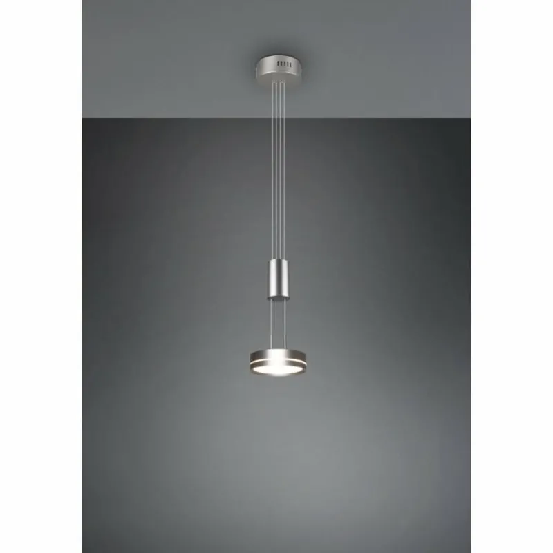 Luminaires Trio Suspension Trio-Leuchten Franklin LED Nickel mat, 1 lumière* Éclairage Led