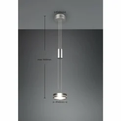 Luminaires Trio Suspension Trio-Leuchten Franklin LED Nickel mat, 1 lumière* Éclairage Led