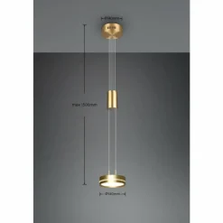 Luminaires Trio Suspension Trio-Leuchten Franklin LED Laiton, 1 lumière* Éclairage Led