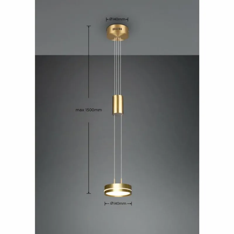 Luminaires Trio Suspension Trio-Leuchten Franklin LED Laiton, 1 lumière* Éclairage Led