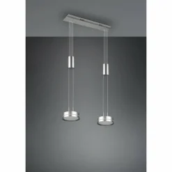 Luminaires Trio Suspension Trio-Leuchten Franklin LED Nickel mat, 2 lumières* Éclairage Led