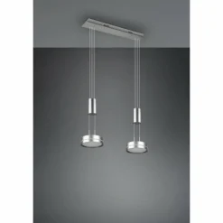 Luminaires Trio Suspension Trio-Leuchten Franklin LED Nickel mat, 2 lumières* Éclairage Led