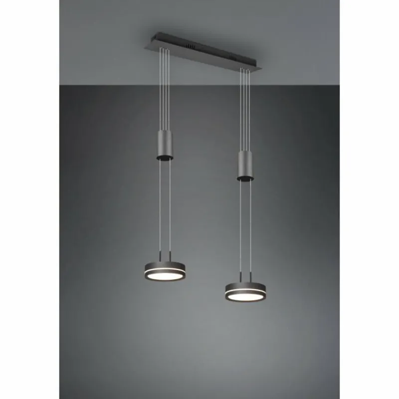 Luminaires Trio Suspension Trio-Leuchten Franklin LED Anthracite, 2 lumières* Éclairage Led