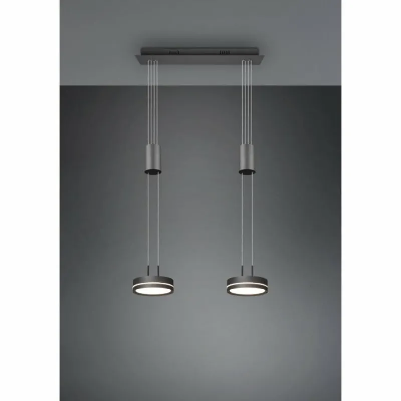 Luminaires Trio Suspension Trio-Leuchten Franklin LED Anthracite, 2 lumières* Éclairage Led