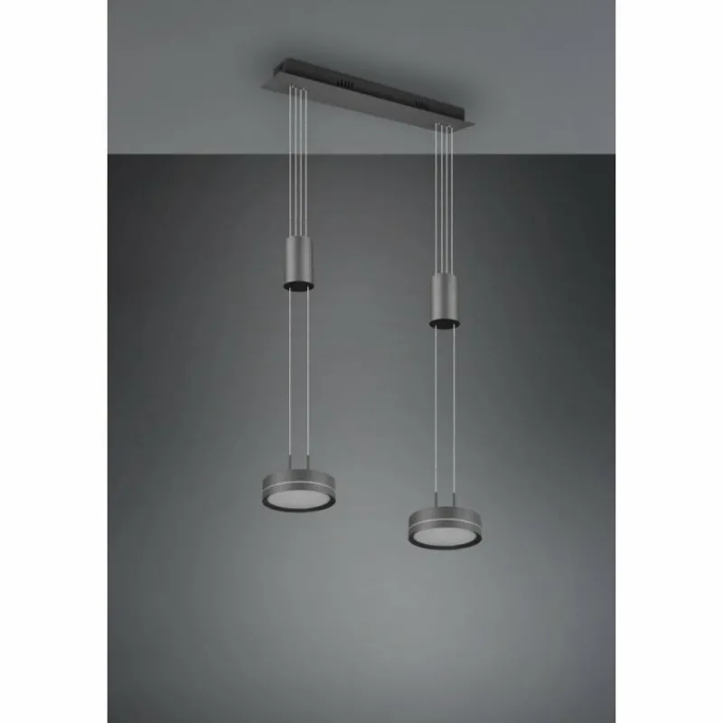 Luminaires Trio Suspension Trio-Leuchten Franklin LED Anthracite, 2 lumières* Éclairage Led