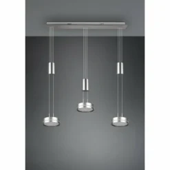 Luminaires Trio Suspension Trio-Leuchten Franklin LED Nickel mat, 3 lumières* Éclairage Led