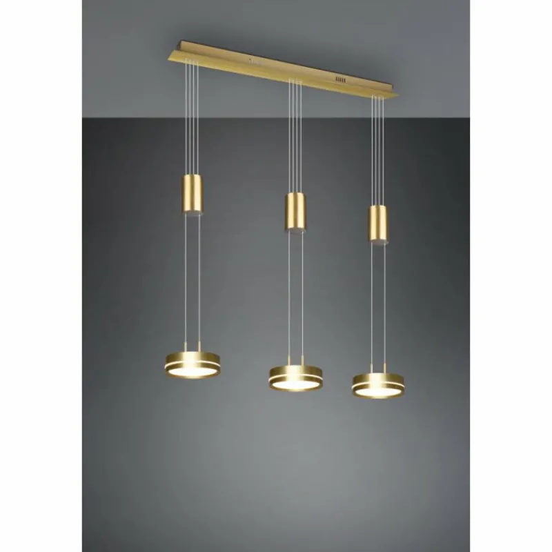 Luminaires Trio Suspension Trio-Leuchten Franklin LED Laiton, 3 lumières* Éclairage Led