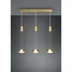 Luminaires Trio Suspension Trio-Leuchten Franklin LED Laiton, 3 lumières* Éclairage Led